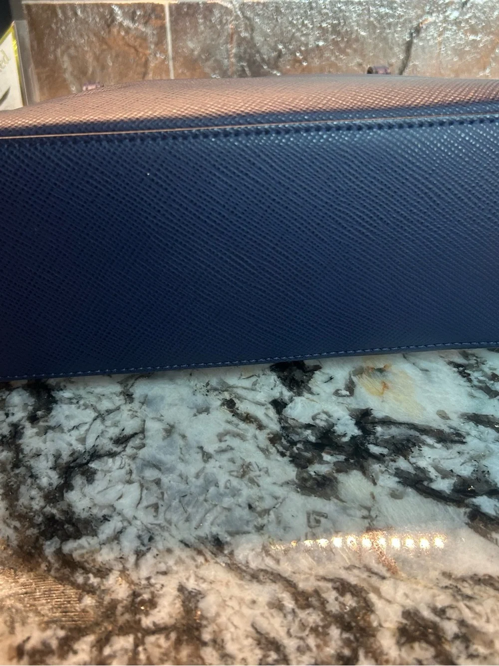 Furla Navy Textured Leather 2 way bag NWOT